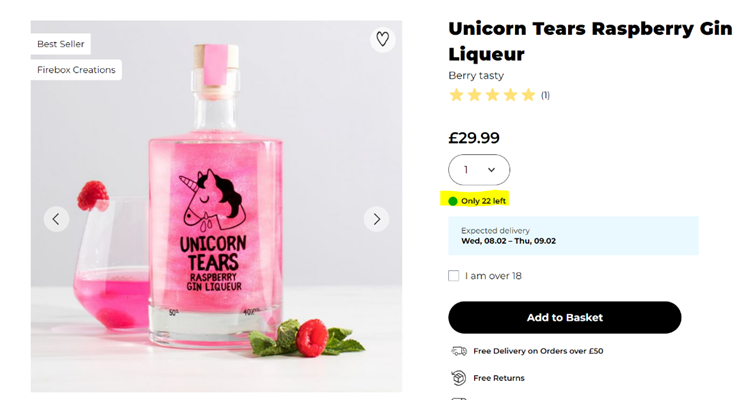 Firebox Unicorn Tears Gin Scarcity Picture